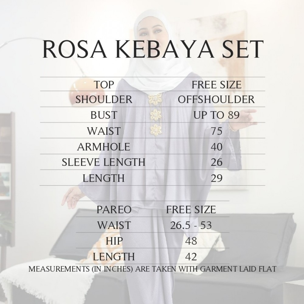 Rosa Kebaya Set - Navy Blue